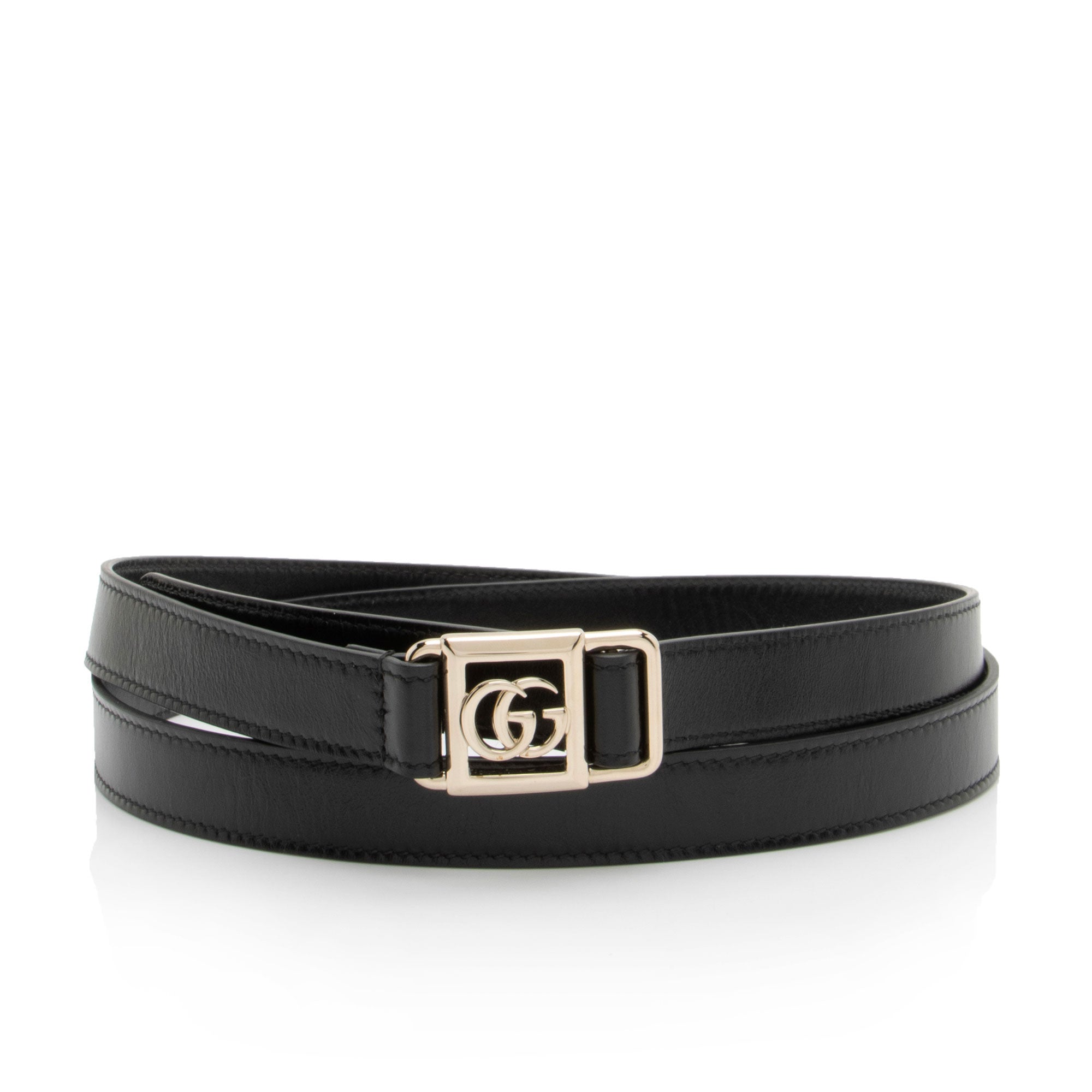 Gucci Leather GG Framed Belt - Size 34 / 85