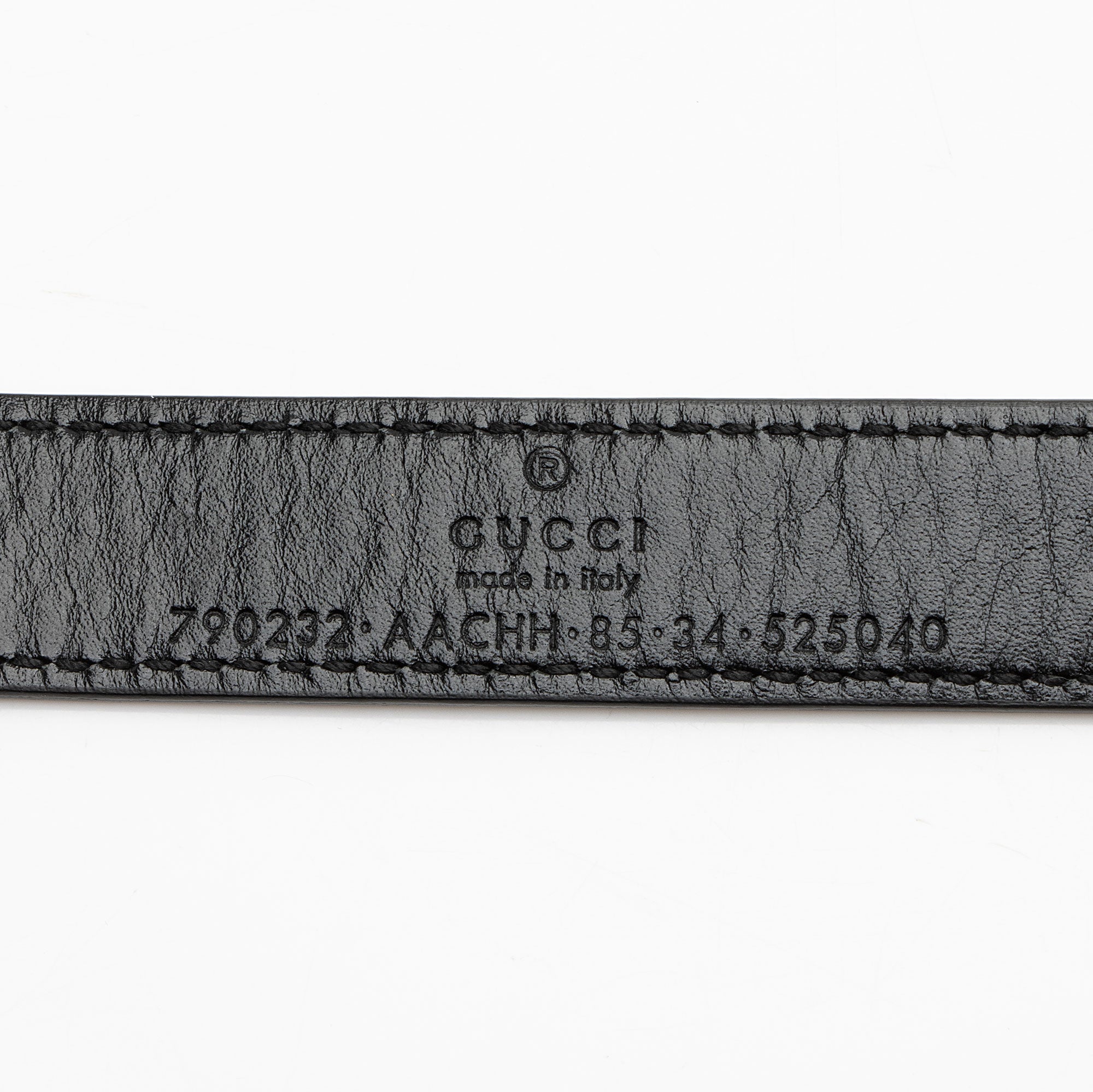 Gucci Leather GG Framed Belt - Size 34 / 85