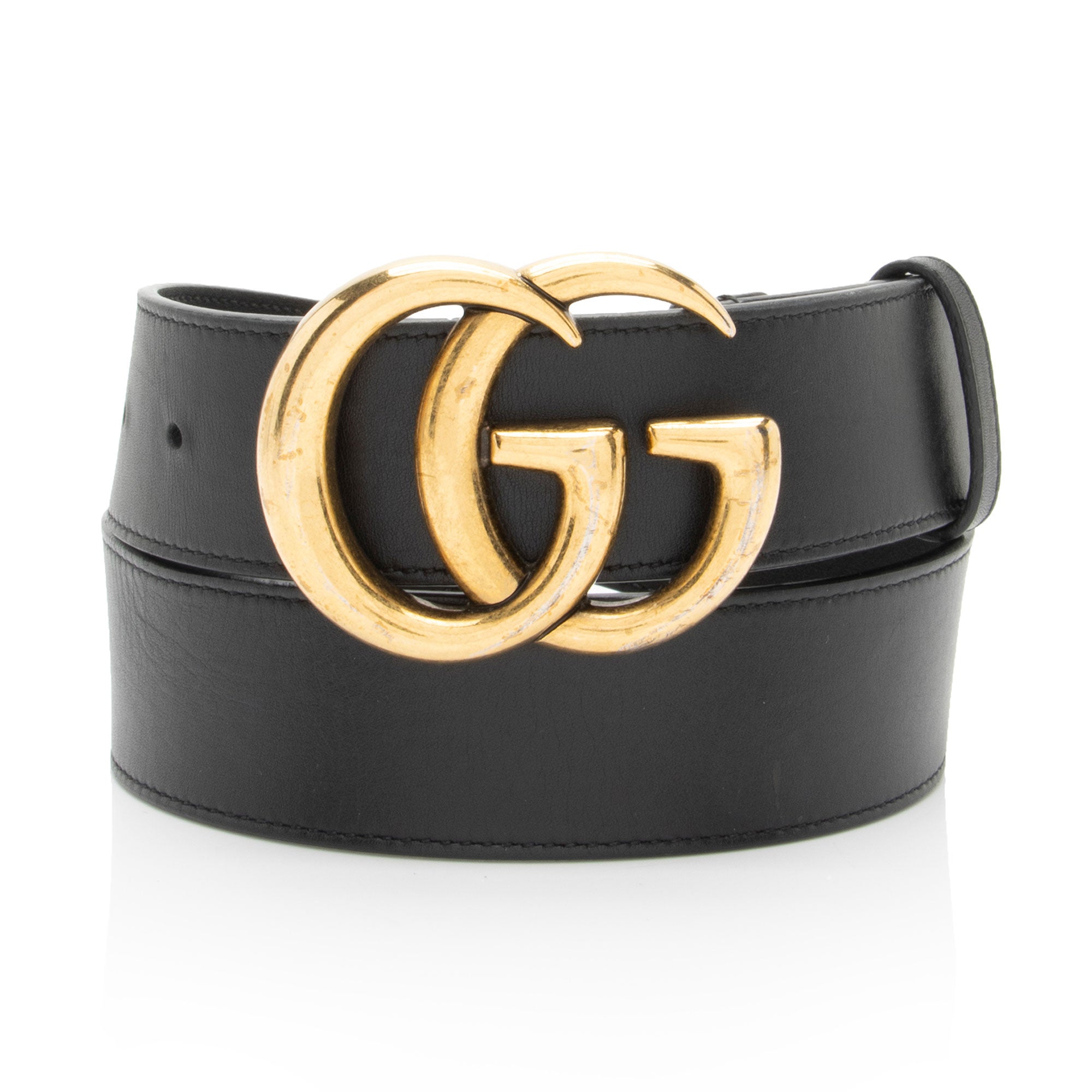 Gucci Leather GG Marmont Belt - Size 32 / 80 (SHF-0EIJen)