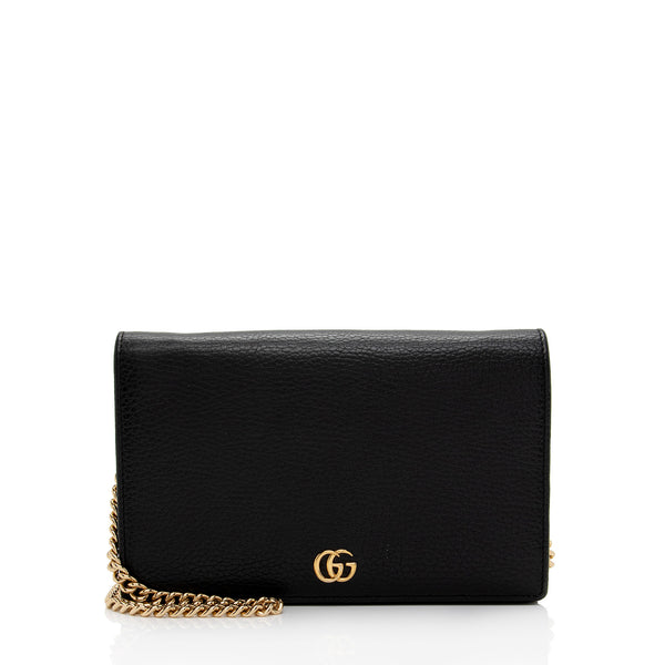 Gucci Leather GG Marmont Mini Chain Bag (SHF-x0poGV)