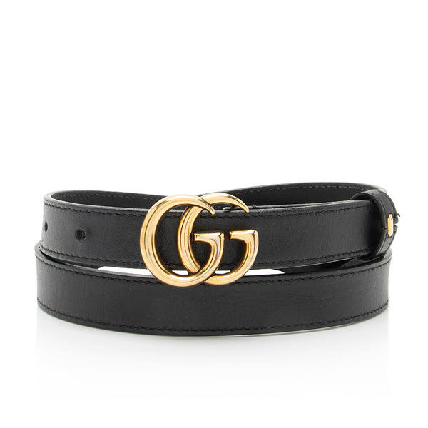 Gucci Leather GG Marmont Slim Belt - Size 28 / 70 (SHF-Z5wAiA)