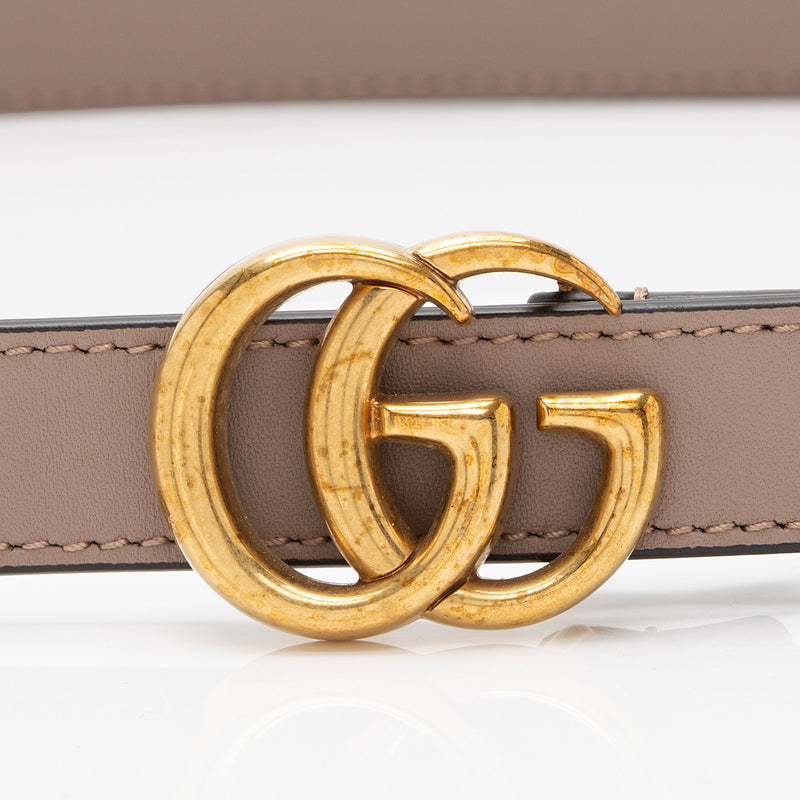 Gucci Leather GG Marmont Slim Belt - Size 34 / 85 (SHF-X1xq8P)