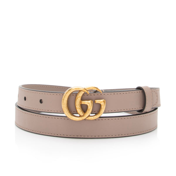 Gucci Leather GG Marmont Slim Belt - Size 34 / 85 (SHF-X1xq8P)