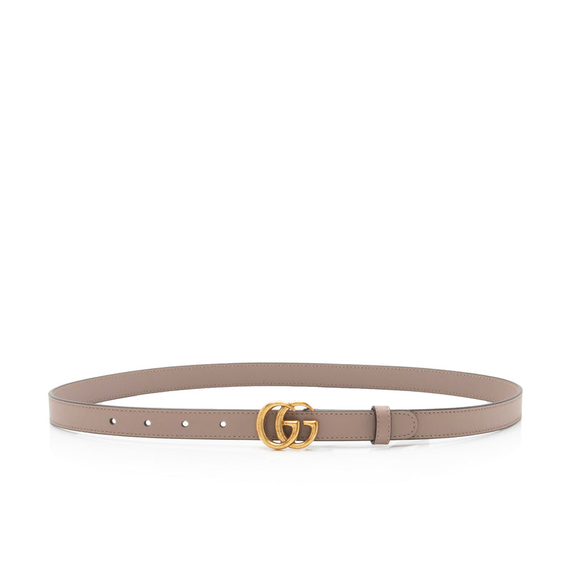 Gucci Leather GG Marmont Slim Belt - Size 34 / 85 (SHF-X1xq8P)