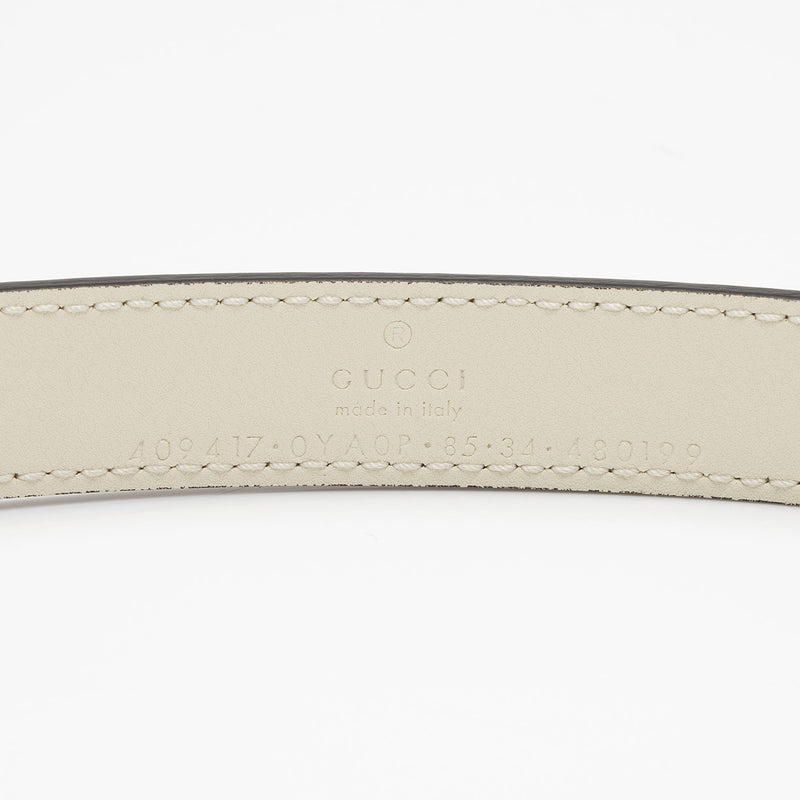 Gucci Leather GG Marmont Slim Belt - Size 34 / 85 (SHF-6FT4ro)