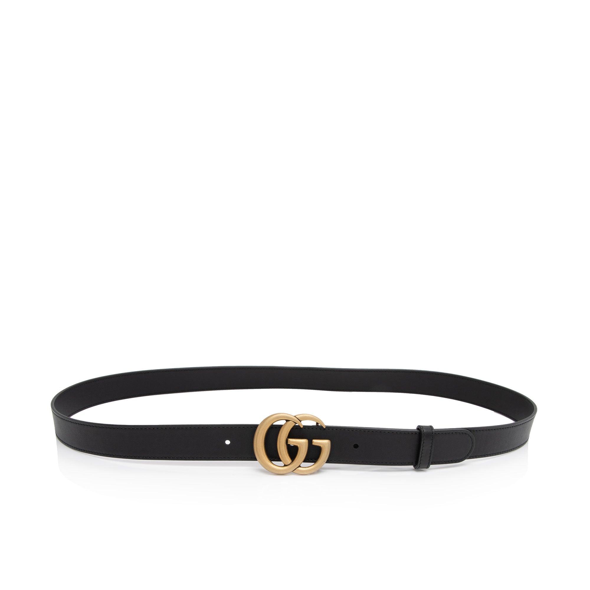Gucci Leather GG Marmont Slim Belt - Size 46 / 115 (SHF-p3CxeT)