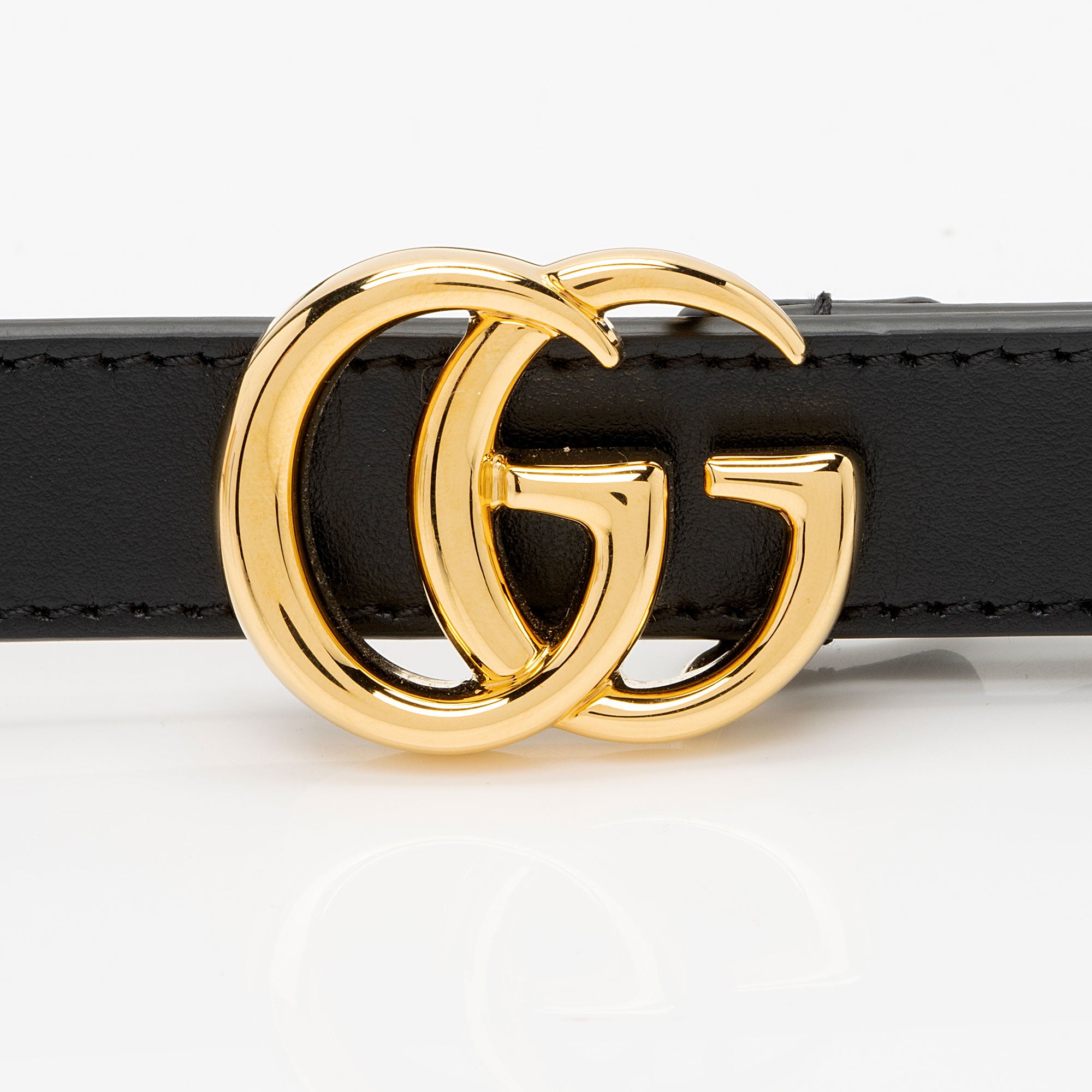 Gucci Leather GG Marmont Slim Belt - Size 48 / 120 (SHF-qlFyYb)