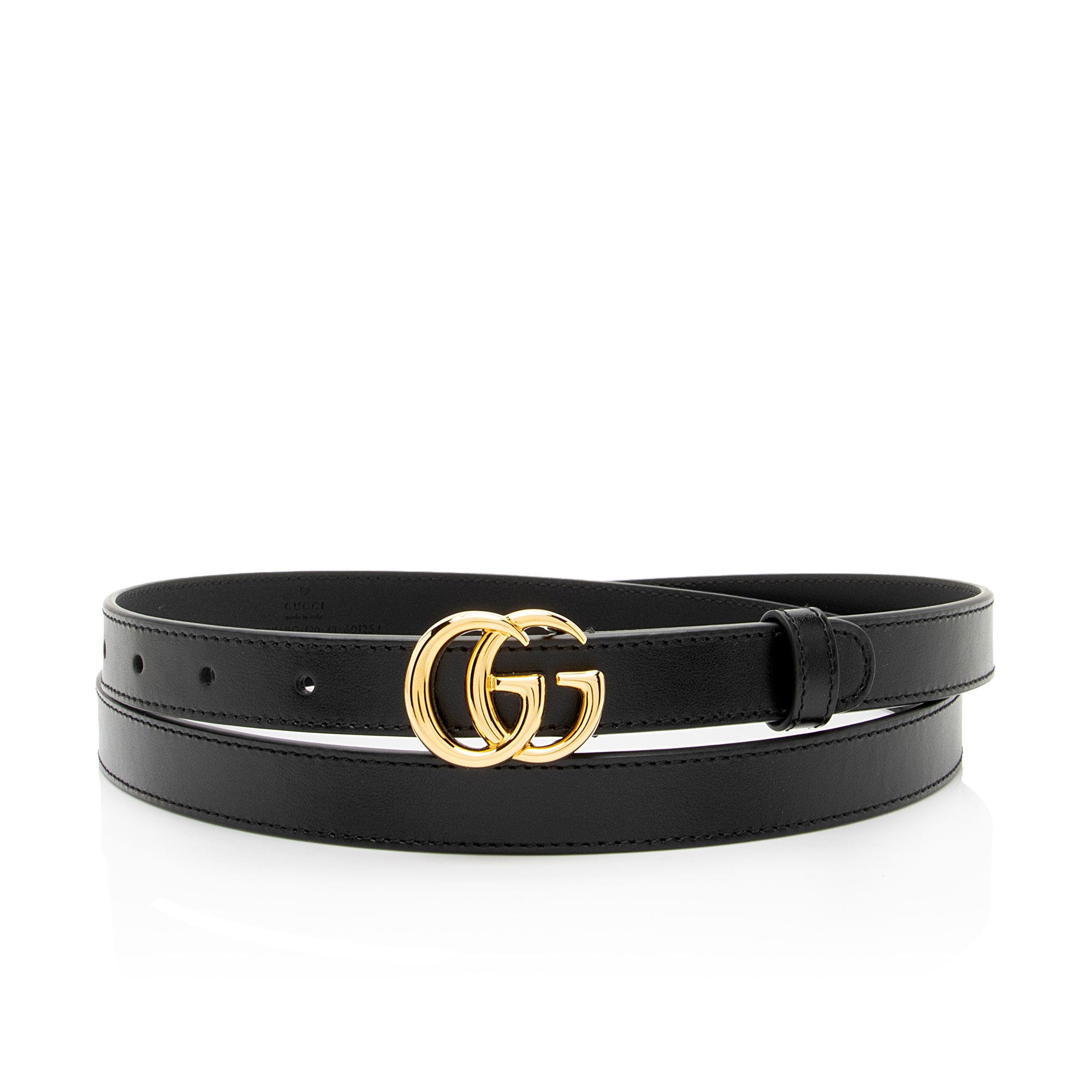 Gucci Leather GG Marmont Slim Belt - Size 48 / 120 (SHF-qlFyYb)