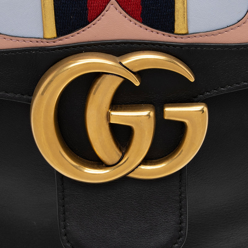 Gucci Leather GG Marmont Web Flap Chain Backpack (SHF-PyHHER)