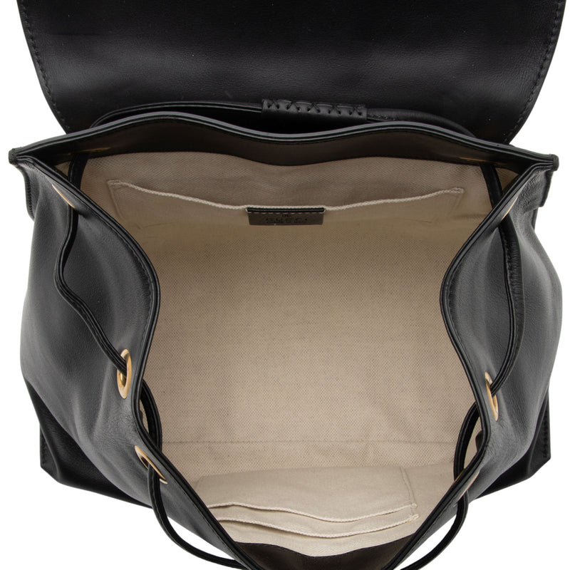 Gucci Leather GG Marmont Web Flap Chain Backpack SHF eIjJ7m LuxeDH