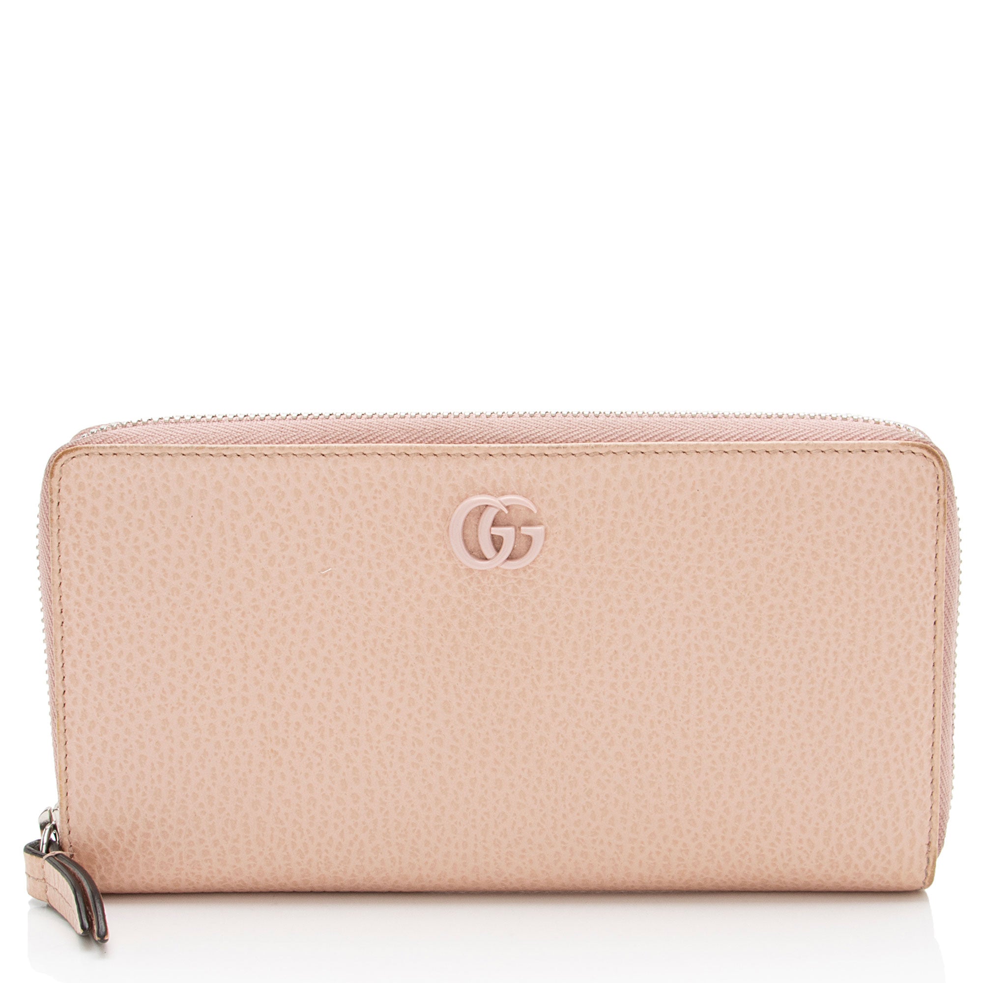 Gucci Leather GG Marmont Zip Around Wallet