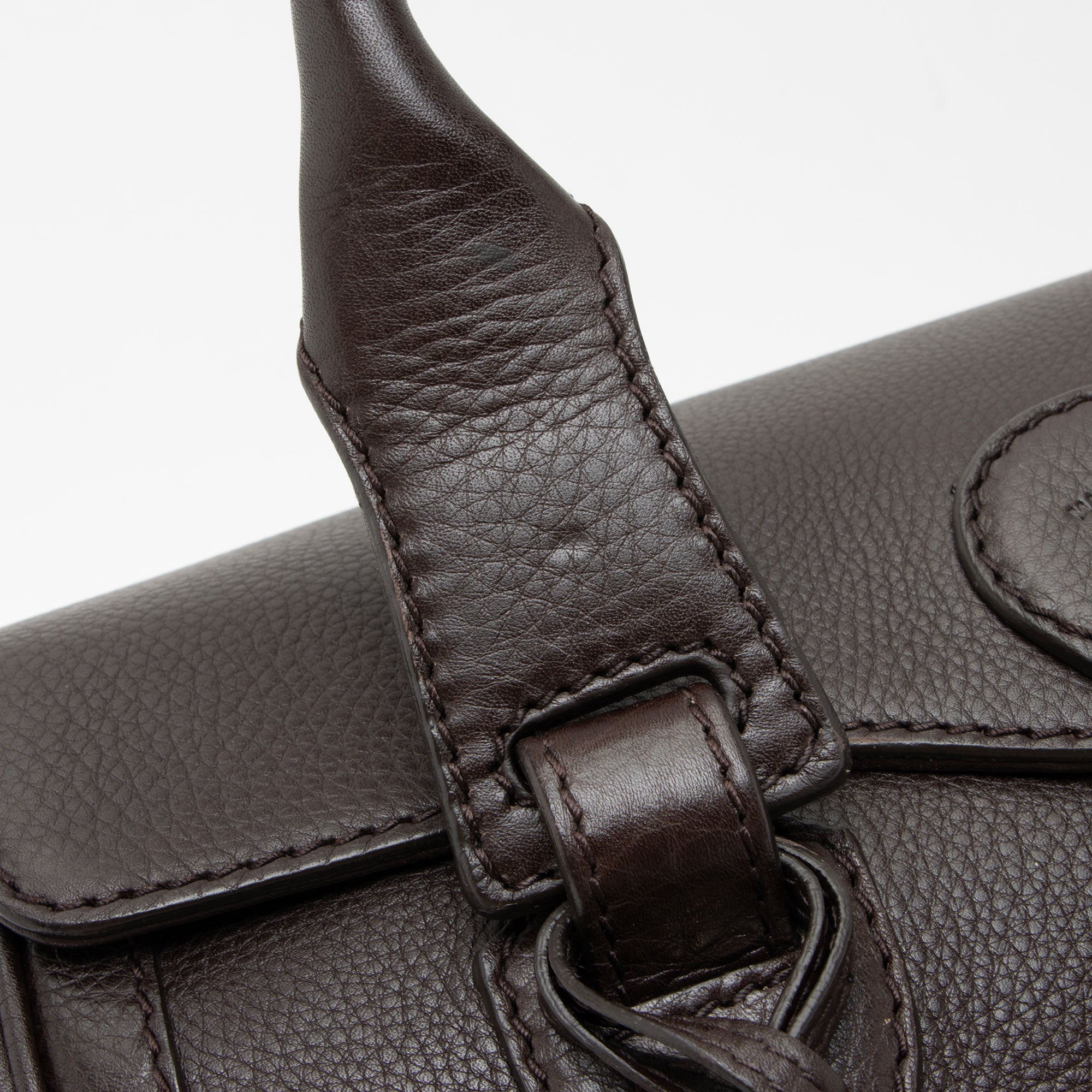 Gucci Leather Heritage Web Buckle Boston Bag