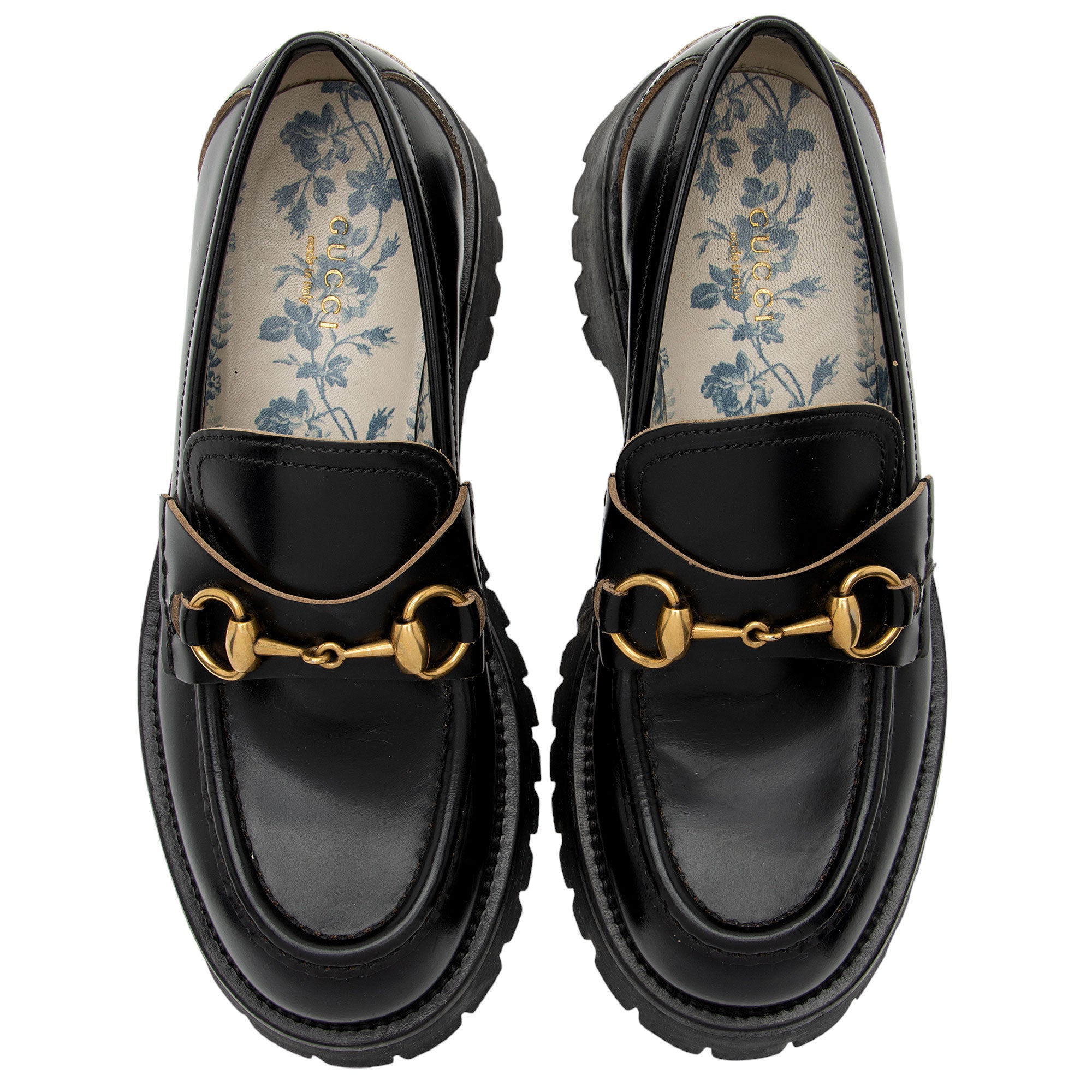 Gucci Leather Horsebit Lug Sole Loafers - Size 7 / 37 (SHF-OX7xlG)
