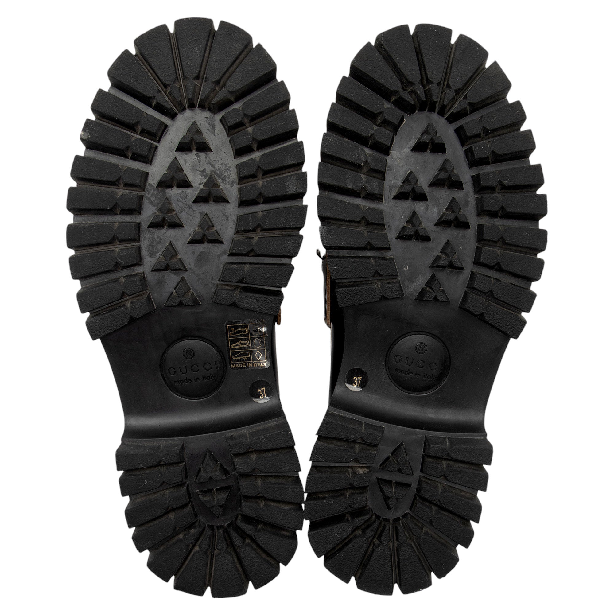 Gucci Leather Horsebit Lug Sole Loafers - Size 7 / 37 (SHF-OX7xlG)