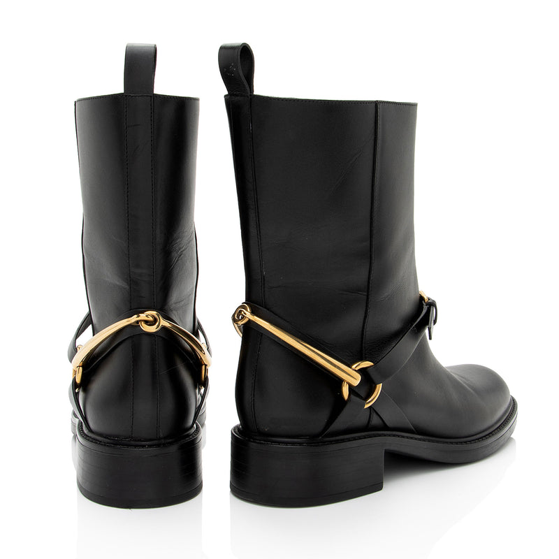 Gucci Leather Horsebit Tess Boots - Size 7 / 37 (SHF-2Ff59b)