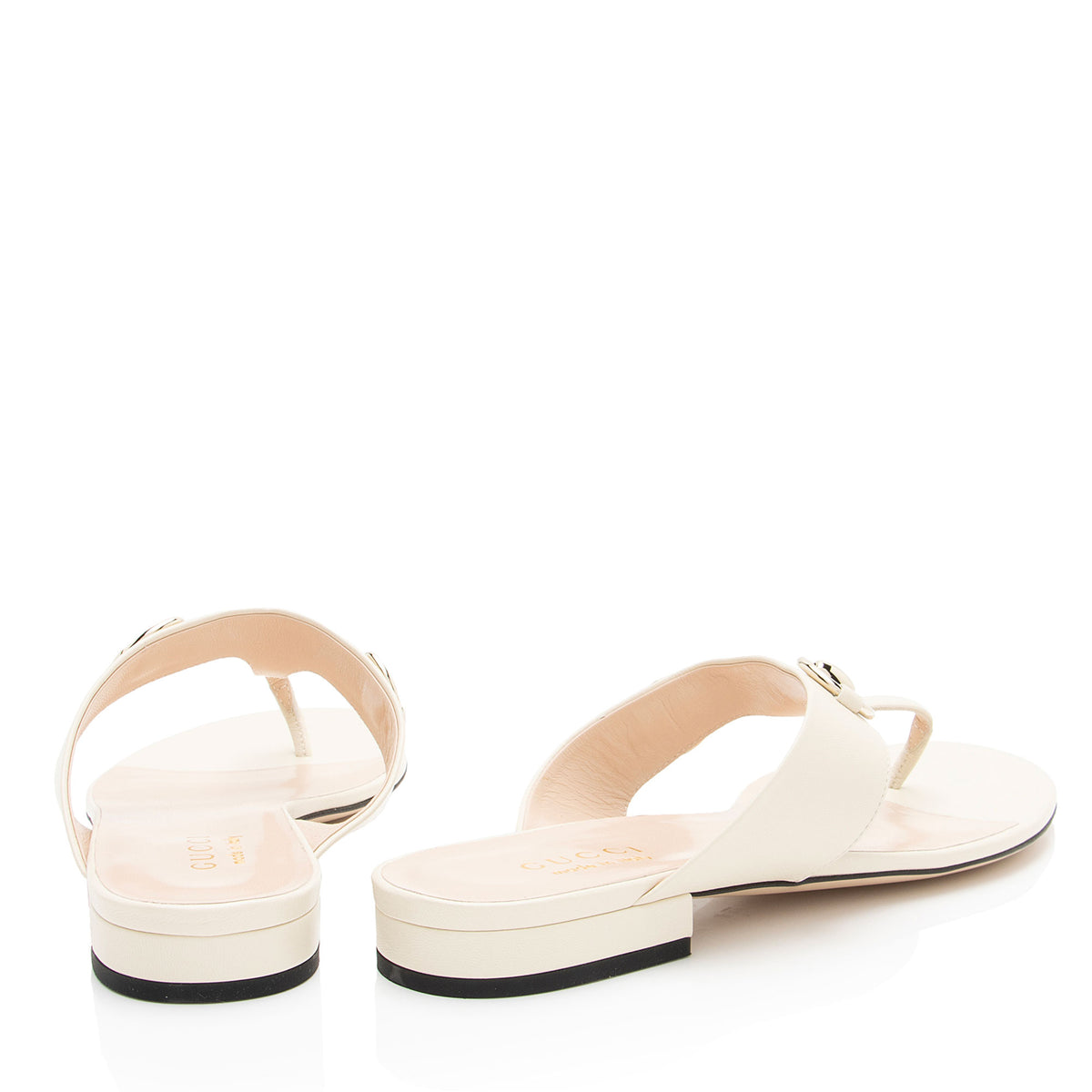 Gucci Leather Horsebit Thong Sandals - Size 9 / 39