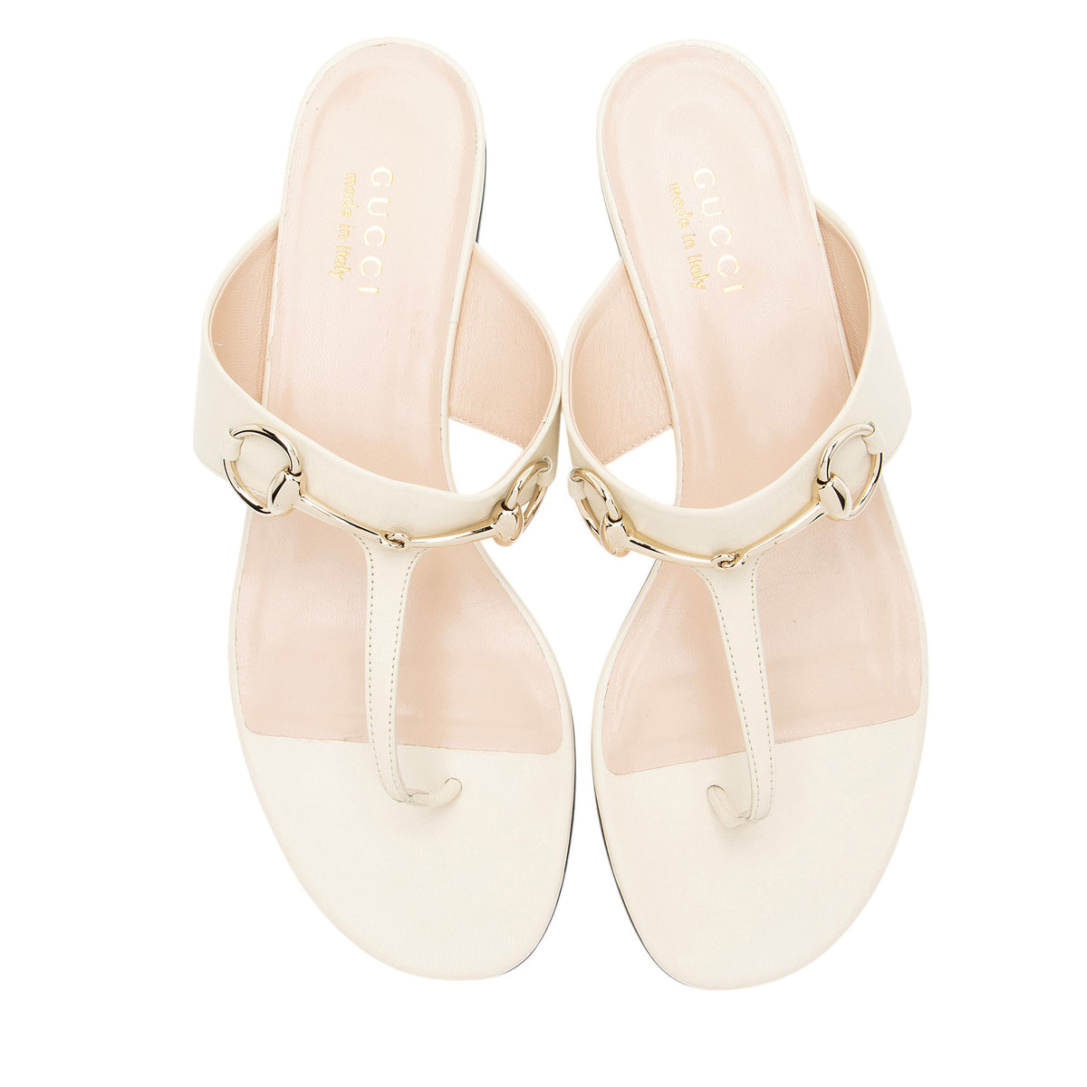 Gucci Leather Horsebit Thong Sandals - Size 9 / 39