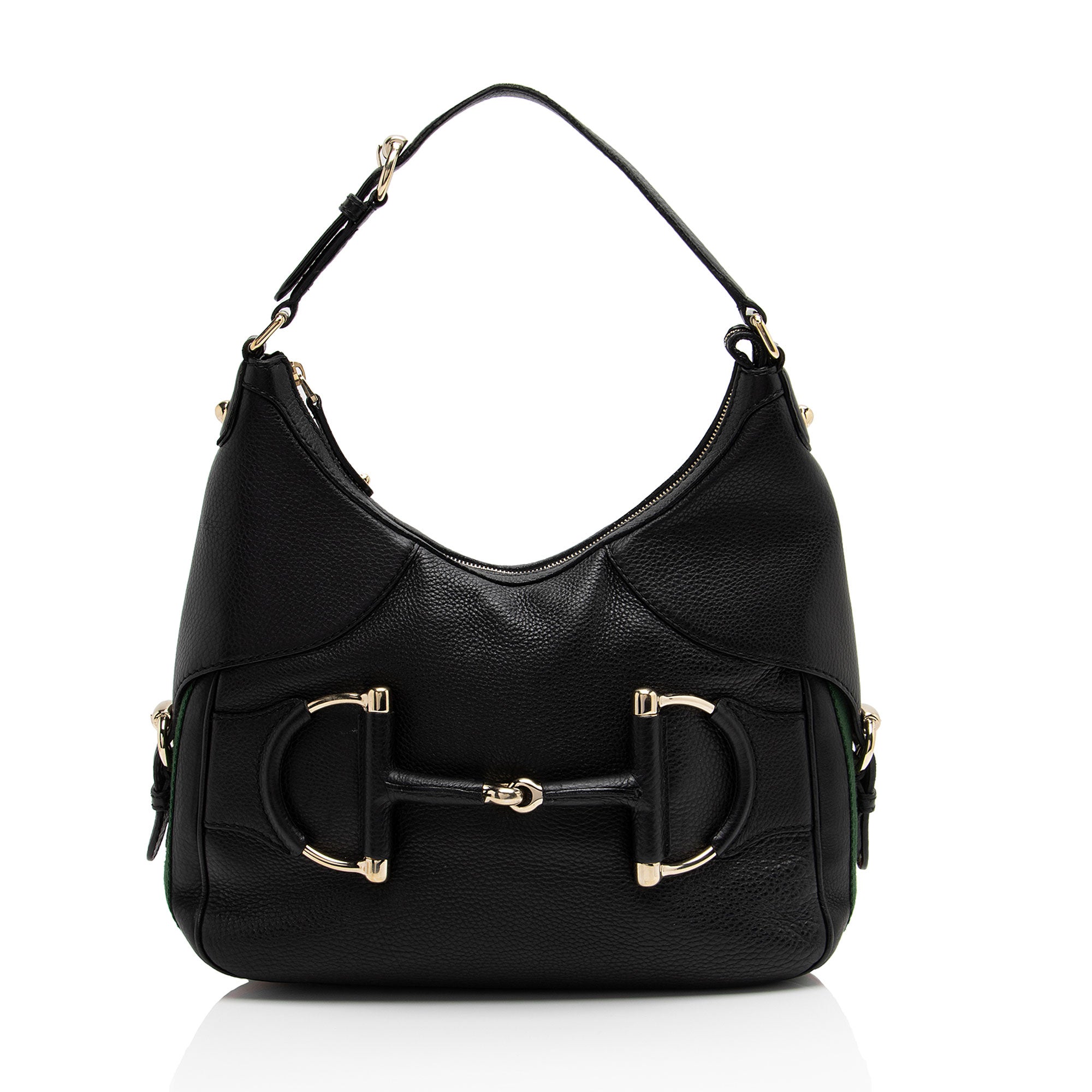 Gucci Leather Web Heritage Horsebit Large Hobo (SHF-yRvuke)