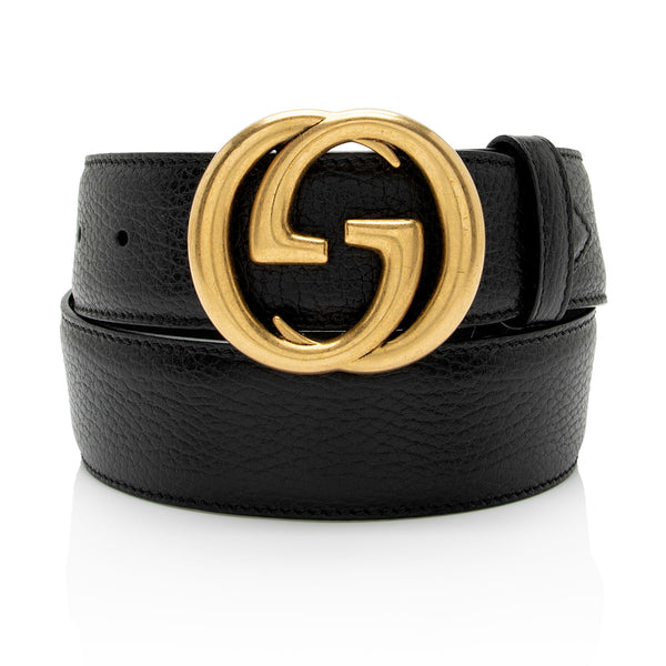 Gucci Leather Interlocking G Belt - Size 30 / 75 (SHF-NqTH3k)