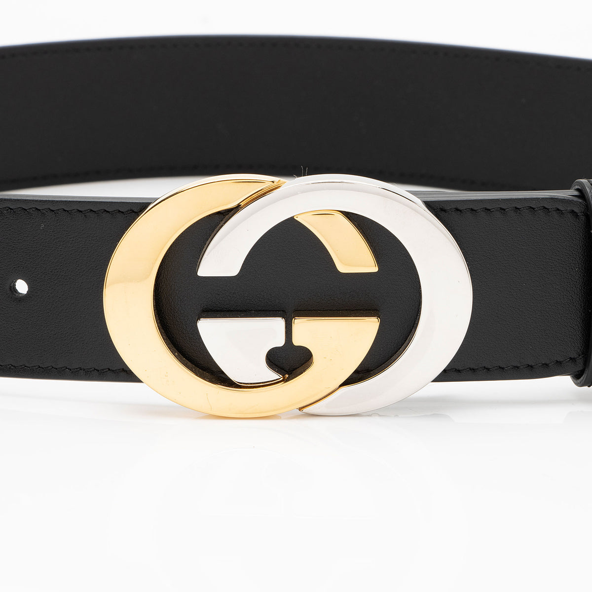 Gucci Leather Two Tone Interlocking G Belt - Size 30 / 75  display picture 1