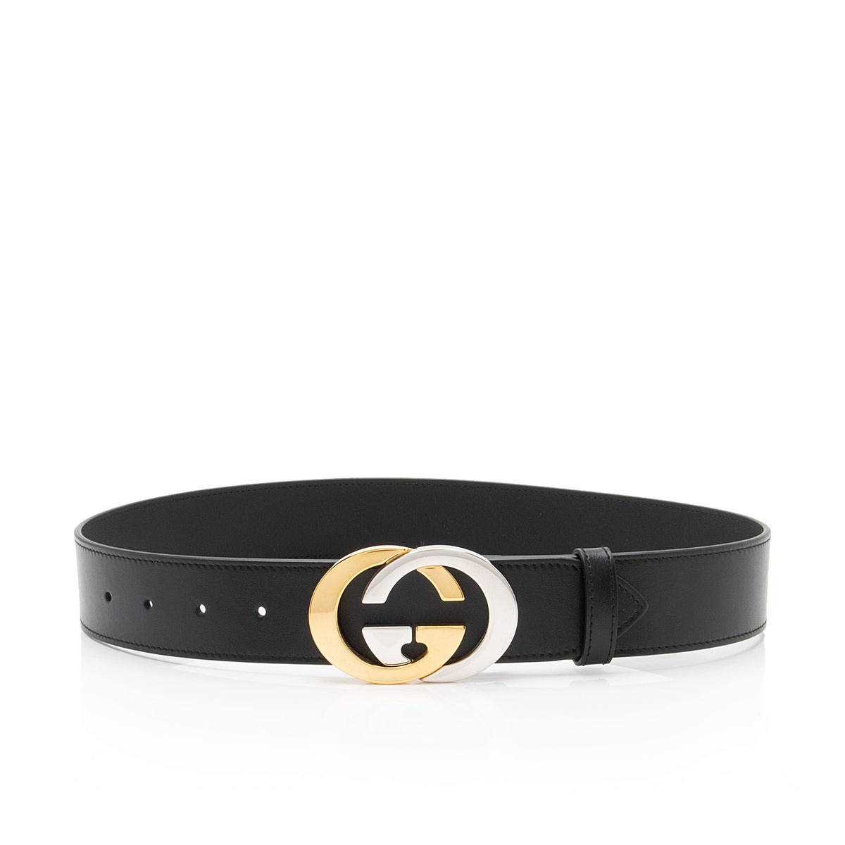 Gucci Leather Two Tone Interlocking G Belt - Size 30 / 75 