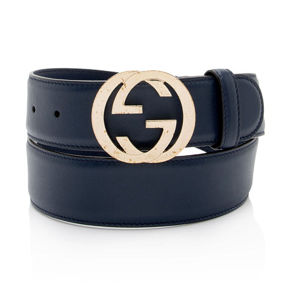 Gucci Leather Interlocking G Belt - Size 32 / 80 (SHF-TrDMkX)
