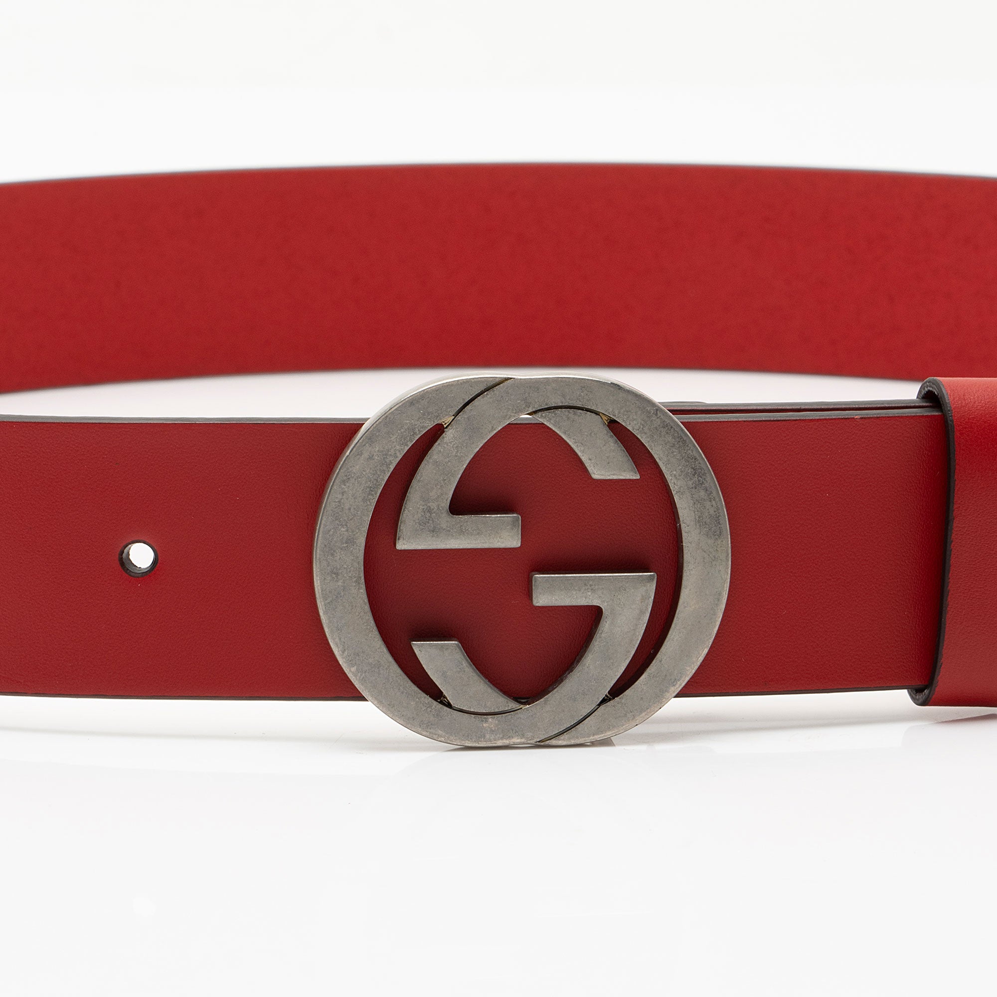 Gucci Leather Interlocking G Belt - Size 34 / 85
