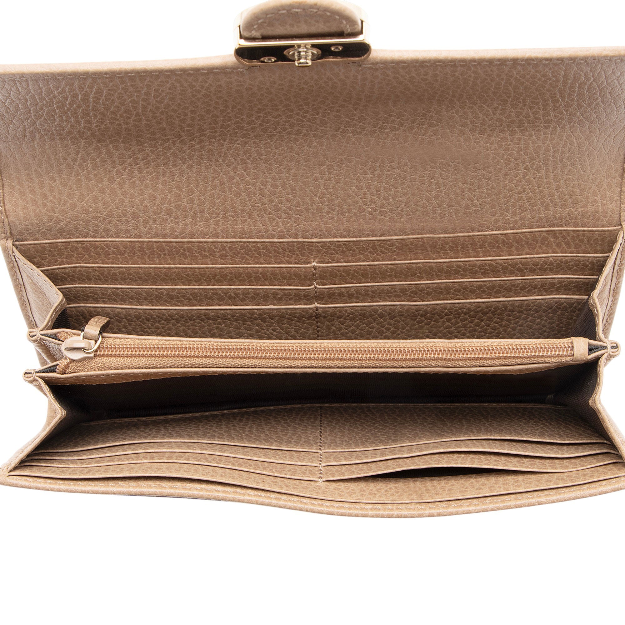 Gucci Leather Interlocking G Continental Wallet