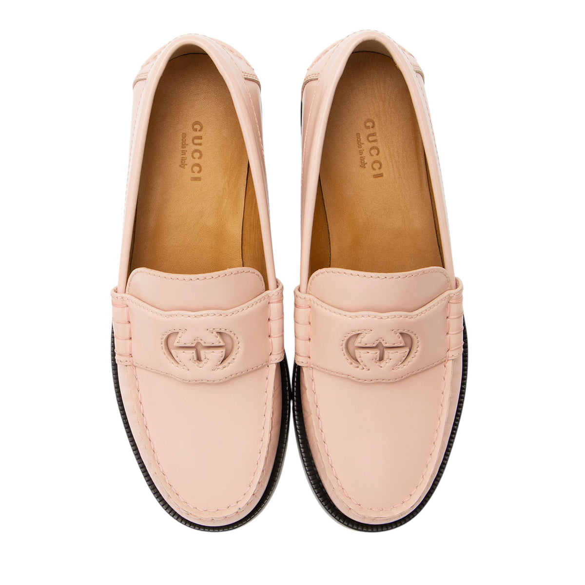 Gucci Leather Interlocking G Cutout Loafers - Size 6.5 / 36.5
