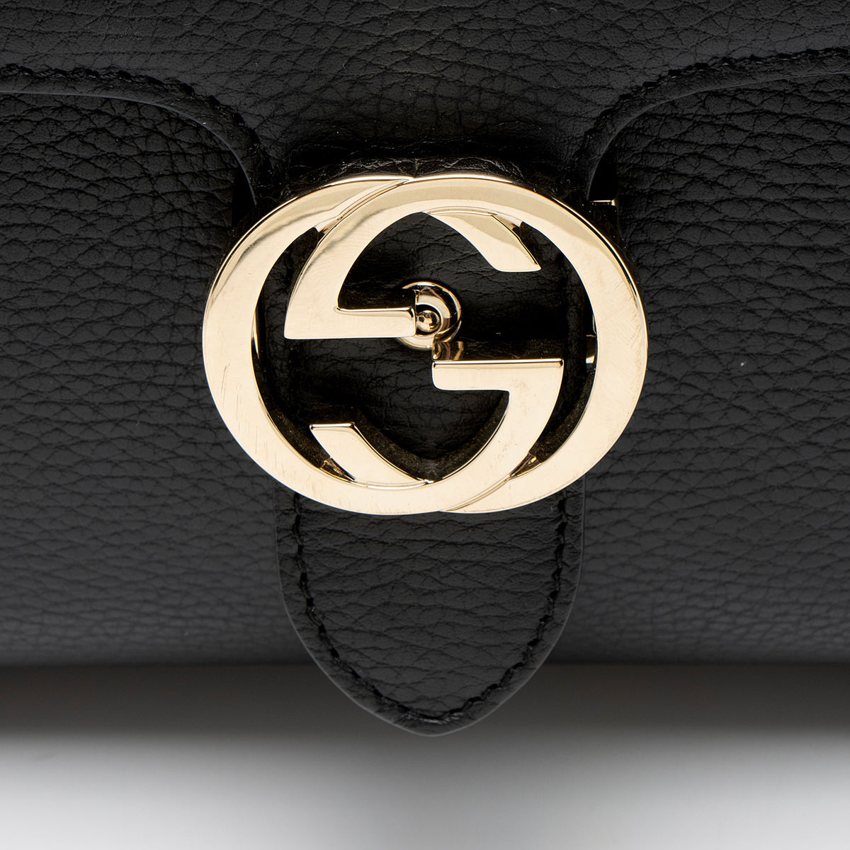Gucci Leather Interlocking G Medium Top Handle