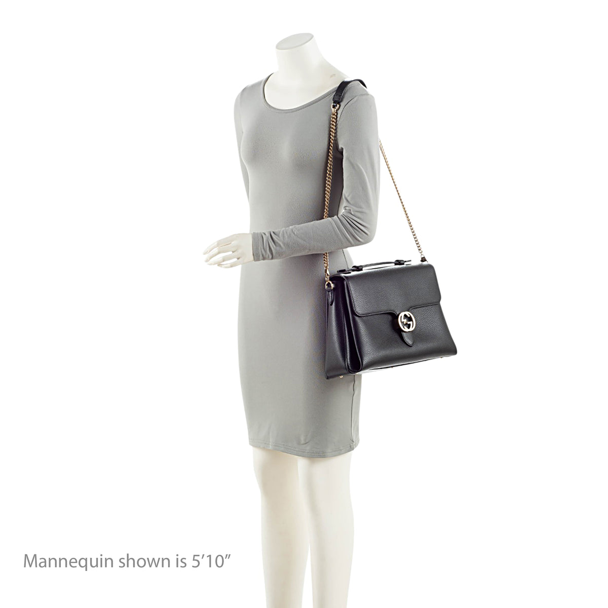 Gucci Leather Interlocking G Medium Top Handle