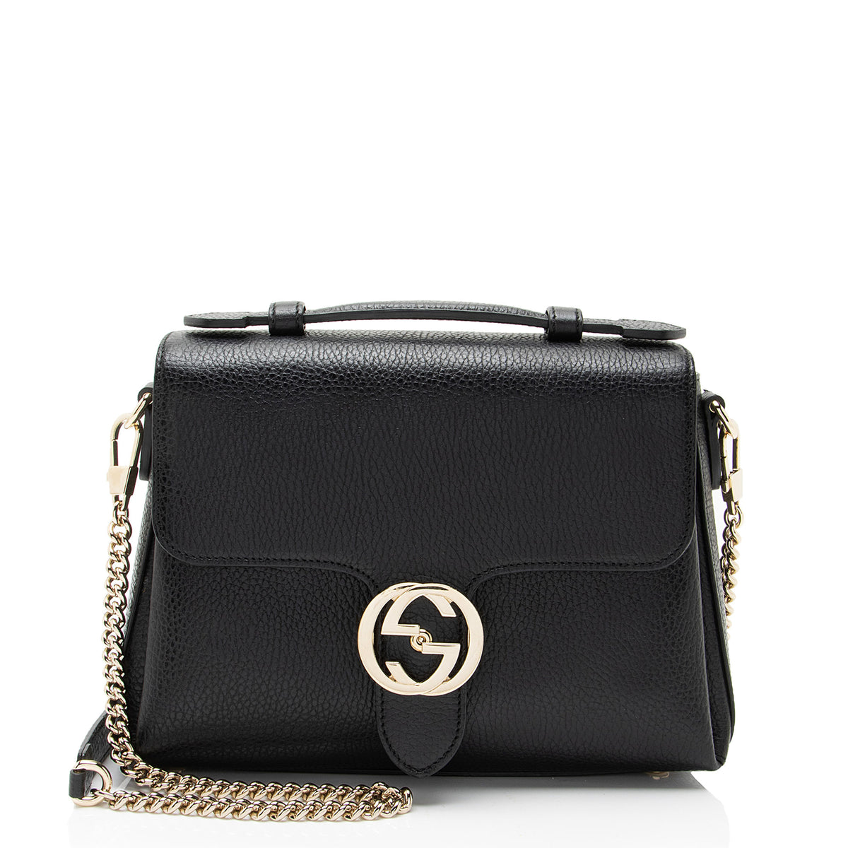 Interlocking Handle Gucci Leather Interlocking G Small Top Handle