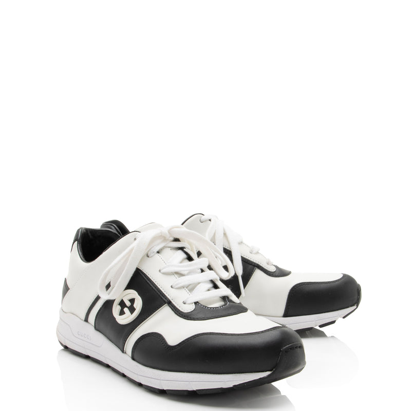 Gucci Leather Interlocking G Sneakers - Size 10 / 40 (SHF-j64B4Z)