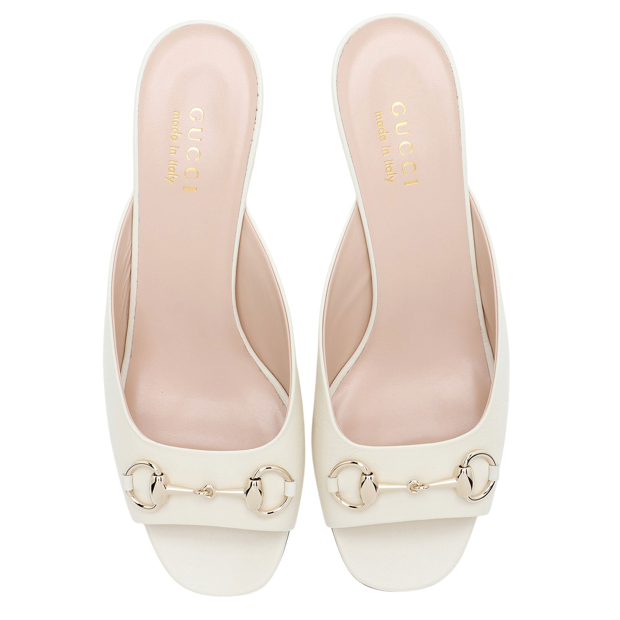 Gucci Leather Lady Horsebit Slide Sandals - Size 9 / 39