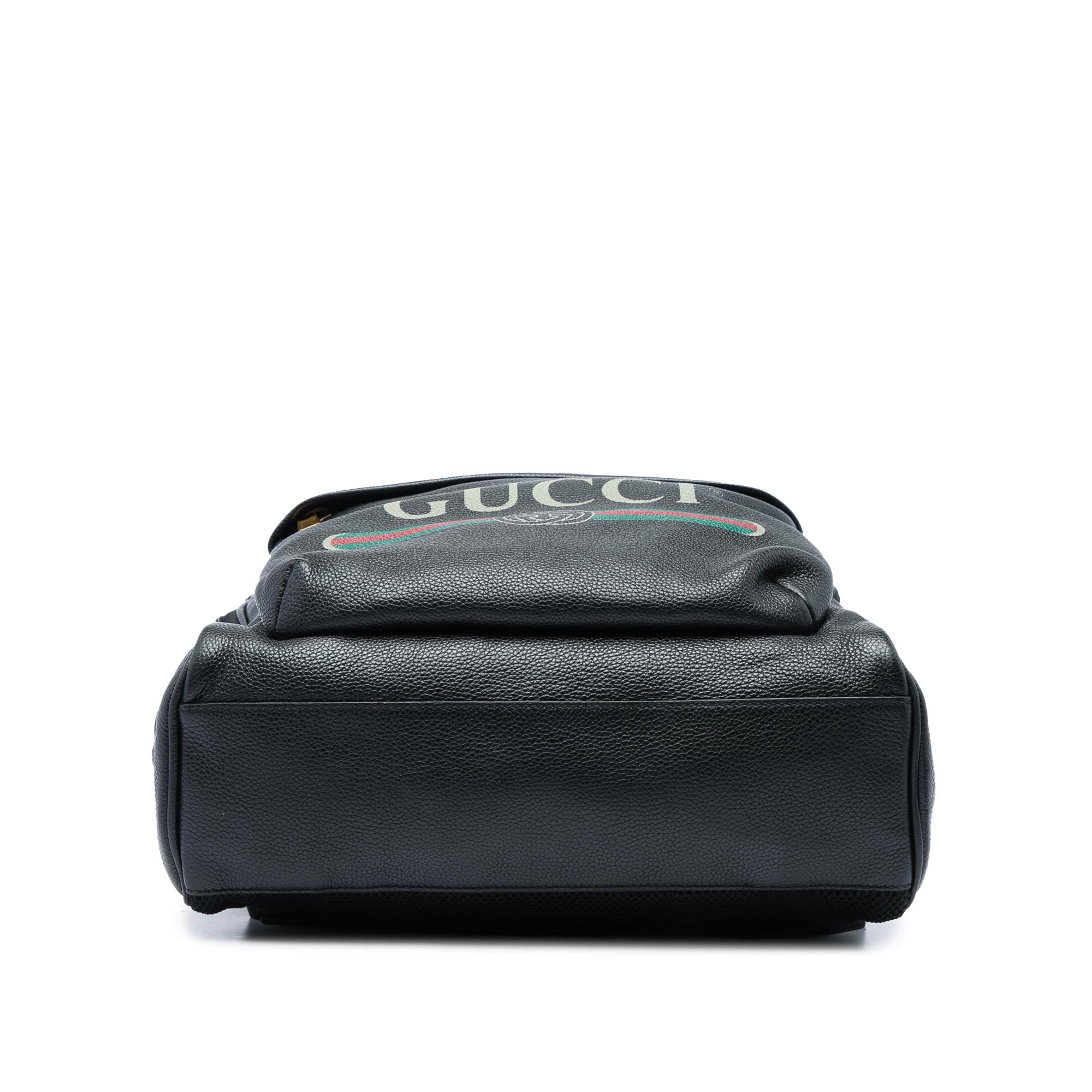 Gucci Leather Logo Backpack