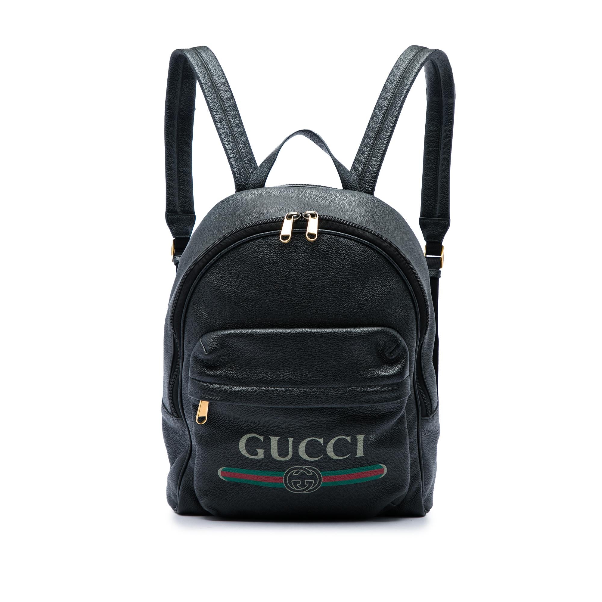 Gucci Leather Logo Backpack