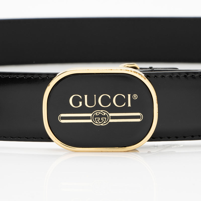 Gucci Leather Enamel Logo Belt - Size 38 / 95 (SHF-mDnVzm)