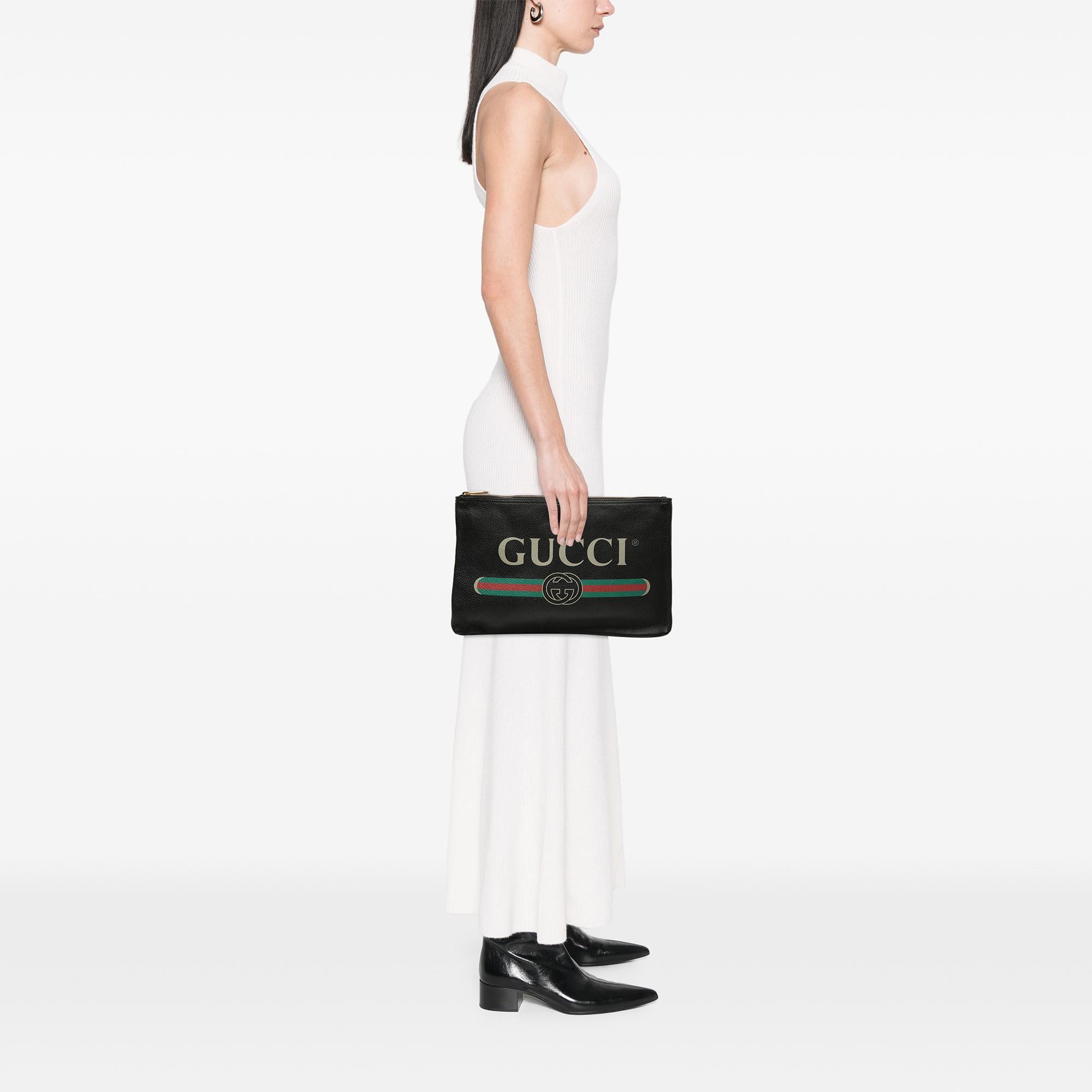 Gucci Leather Logo Clutch