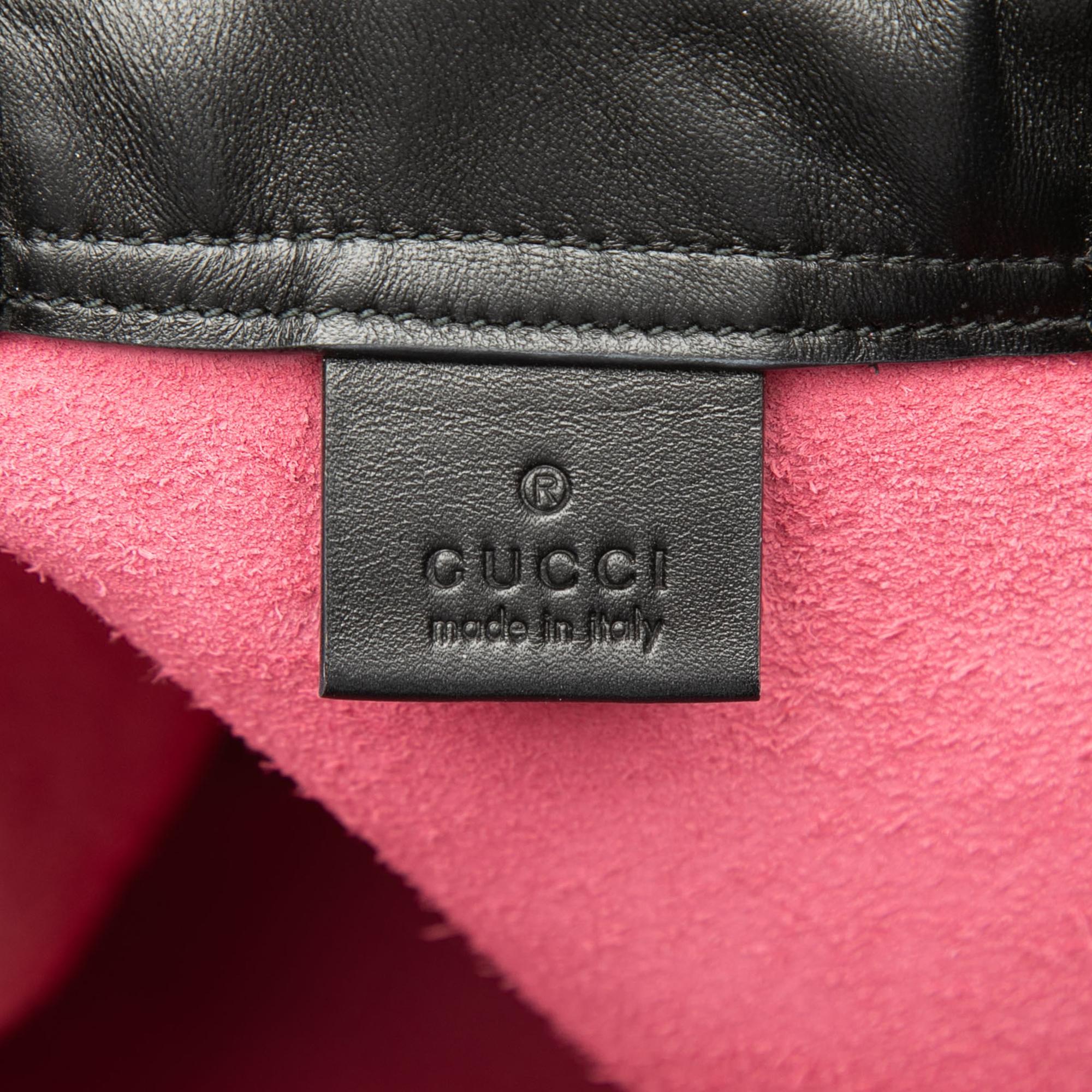 Gucci Leather Logo Drawstring Backpack
