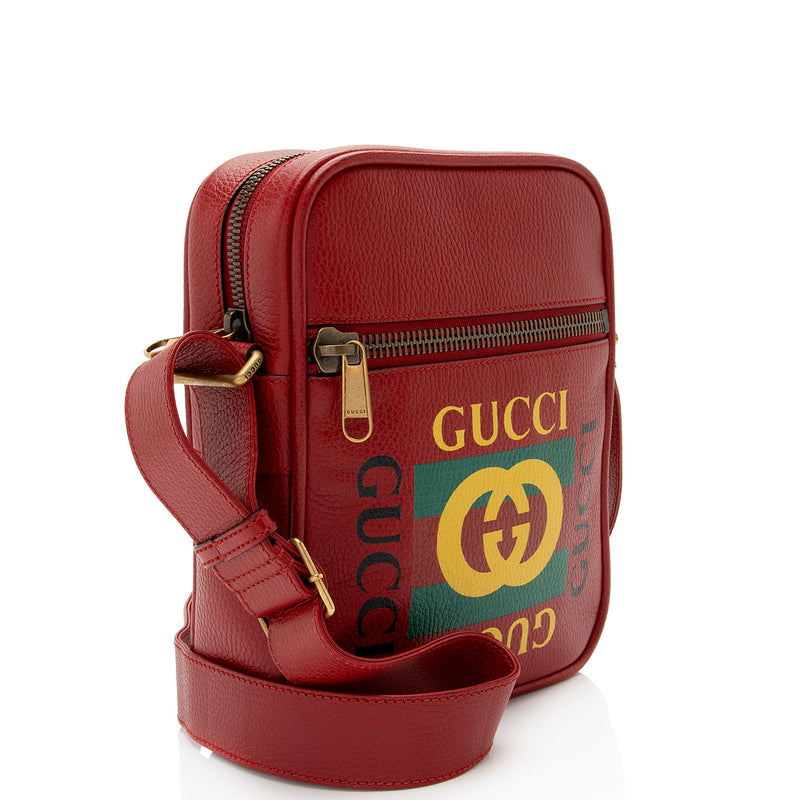 Gucci Leather Logo Messenger (SHF-pLuM4p)