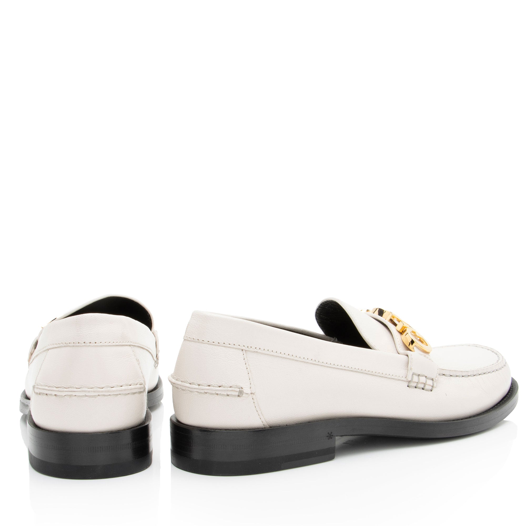 Gucci Leather Logo Moccasin Loafers - Size 9 / 39
