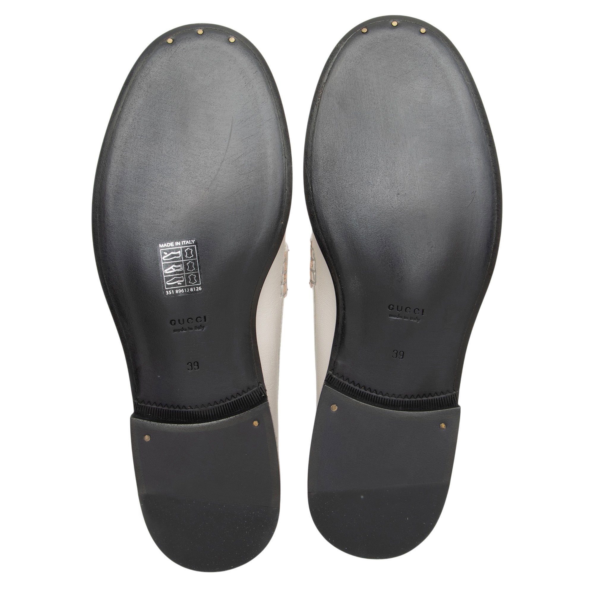 Gucci Leather Logo Moccasin Loafers - Size 9 / 39