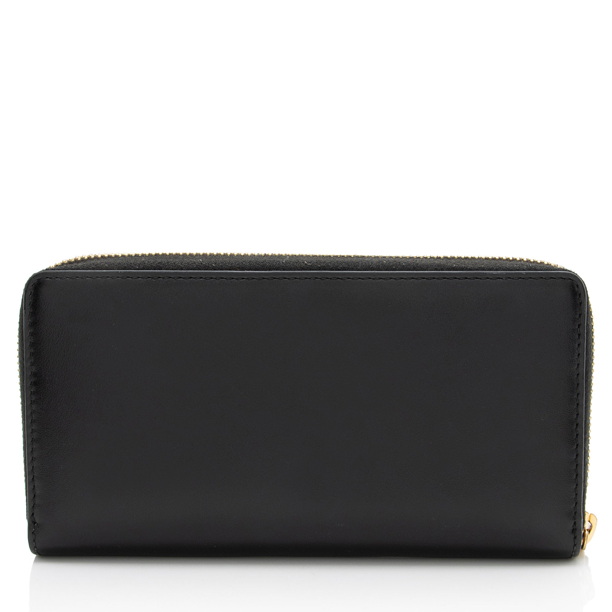 Gucci Leather Logo Print Zip Around Wallet