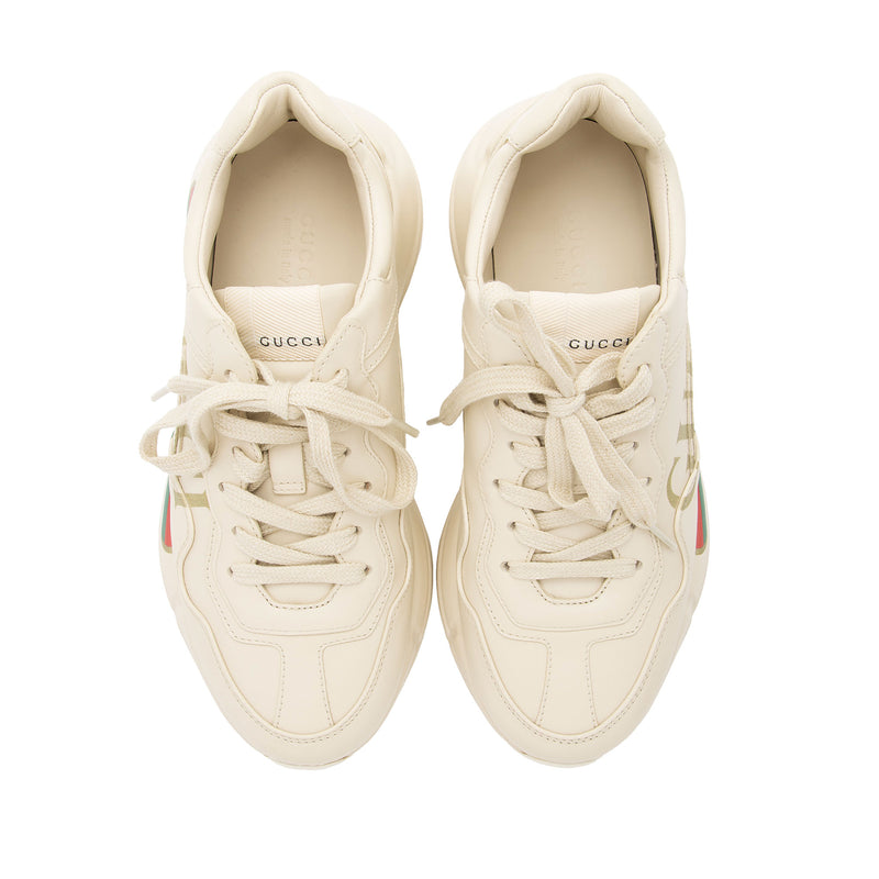 Gucci Leather Logo Rhyton Sneakers Size 6 36 SHF 5yPELc LuxeDH