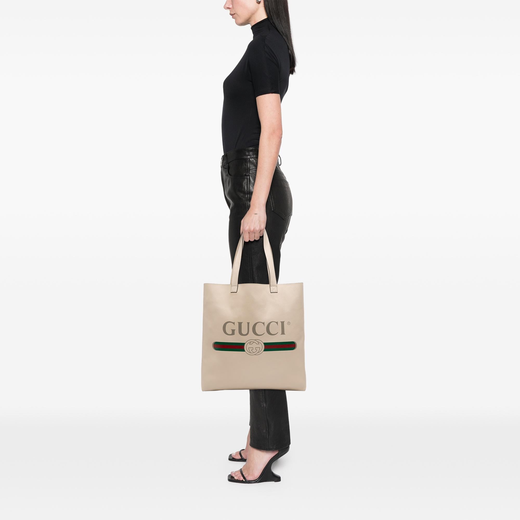 Gucci Leather Logo Tote