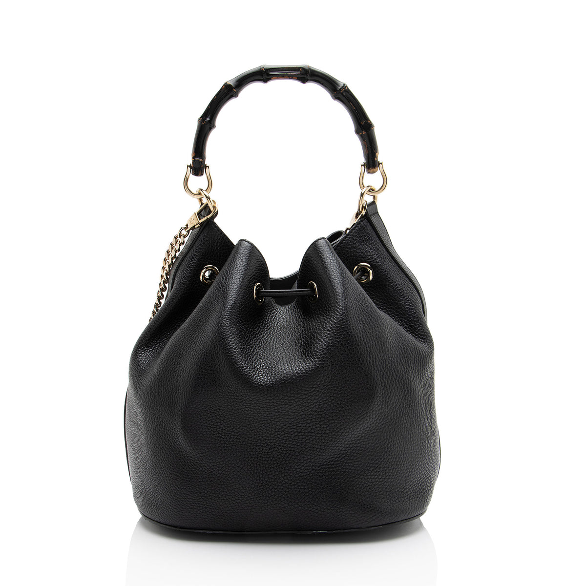 Gucci Leather Miss Bamboo Bucket Bag