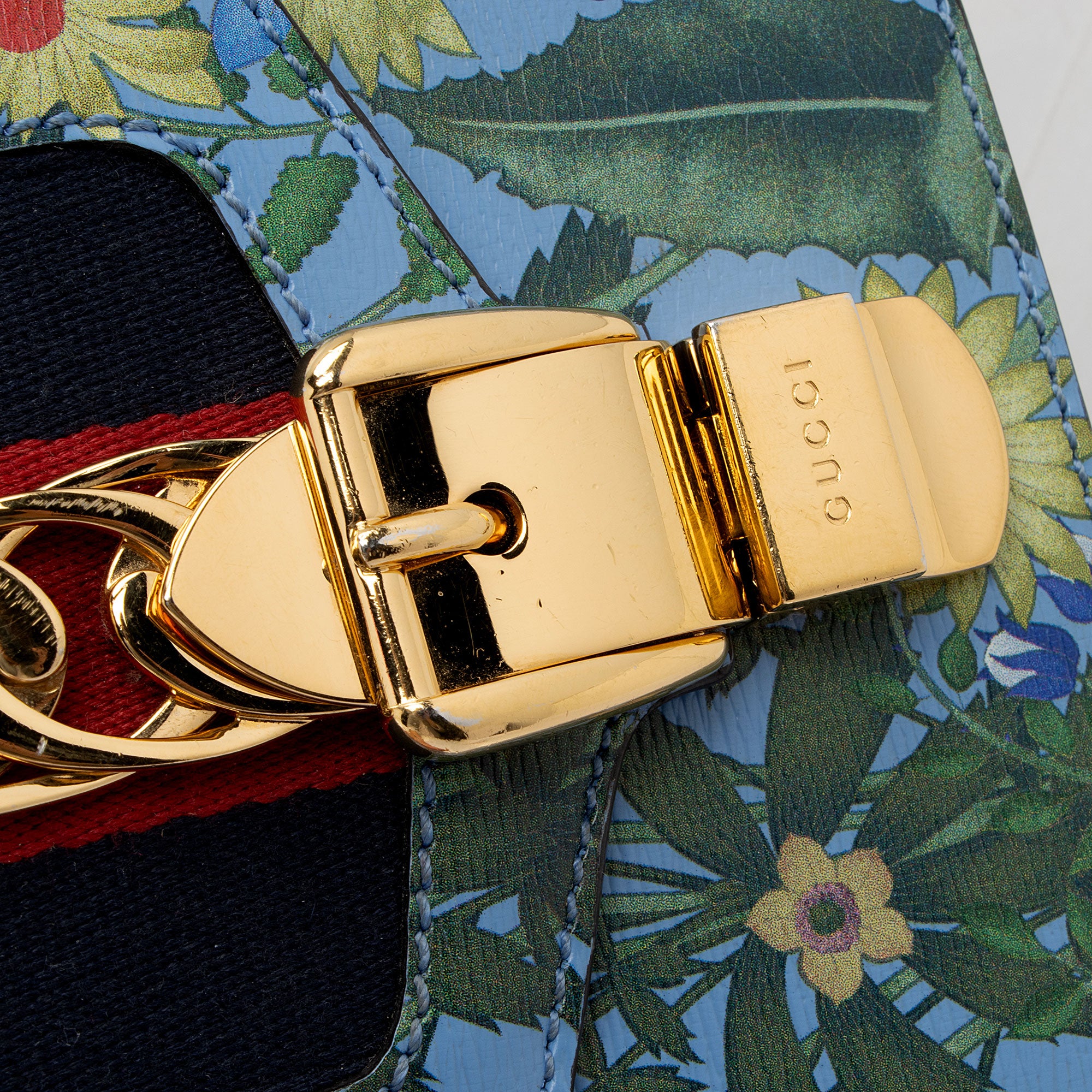 Gucci Leather New Flora Sylvie Mini Chain Bag (SHF-Yl1uiM)