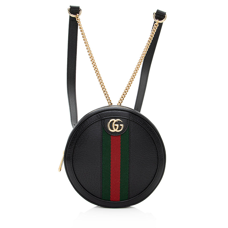 Gucci Leather Ophidia Round Mini Backpack (SHF-QvLDYt)