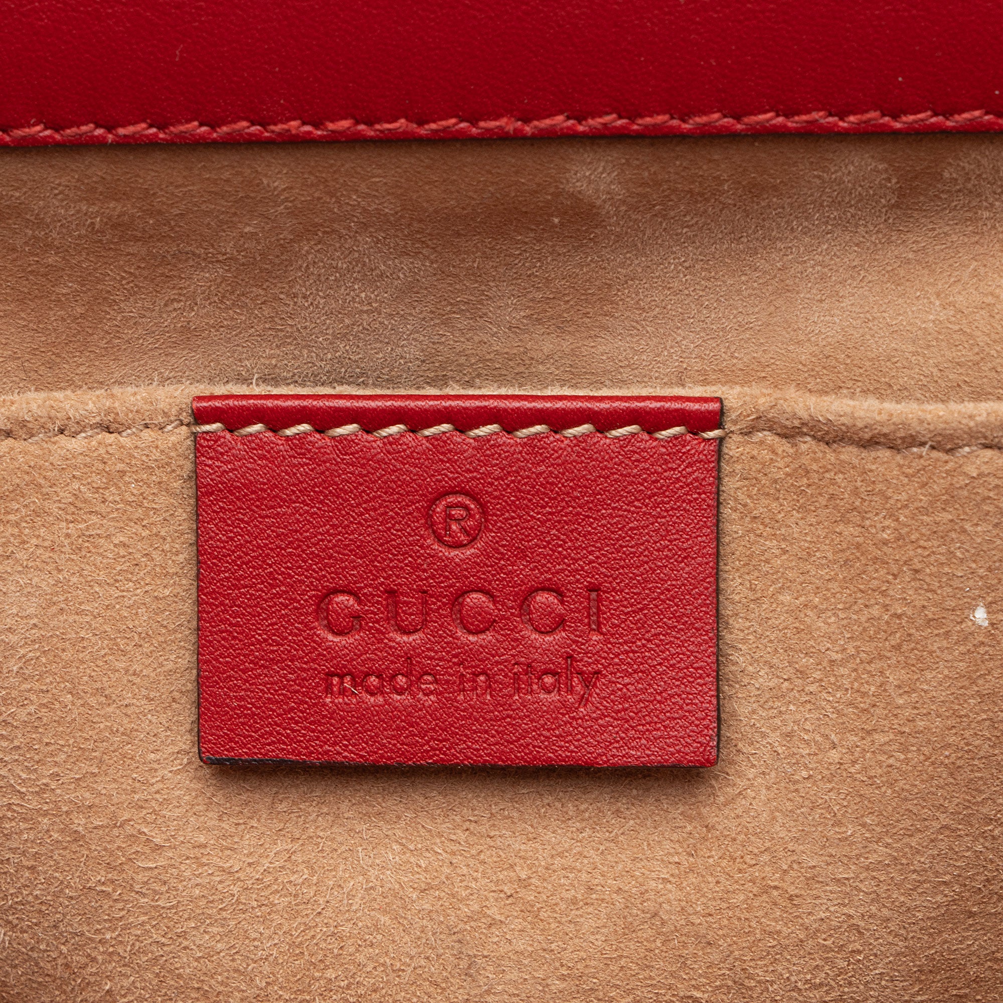 Gucci Leather Pearl Stud Padlock Small Shoulder Bag