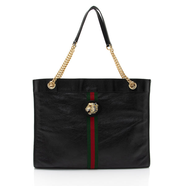 Gucci Leather Rajah Large Tote (SHF-Vvlw5M)